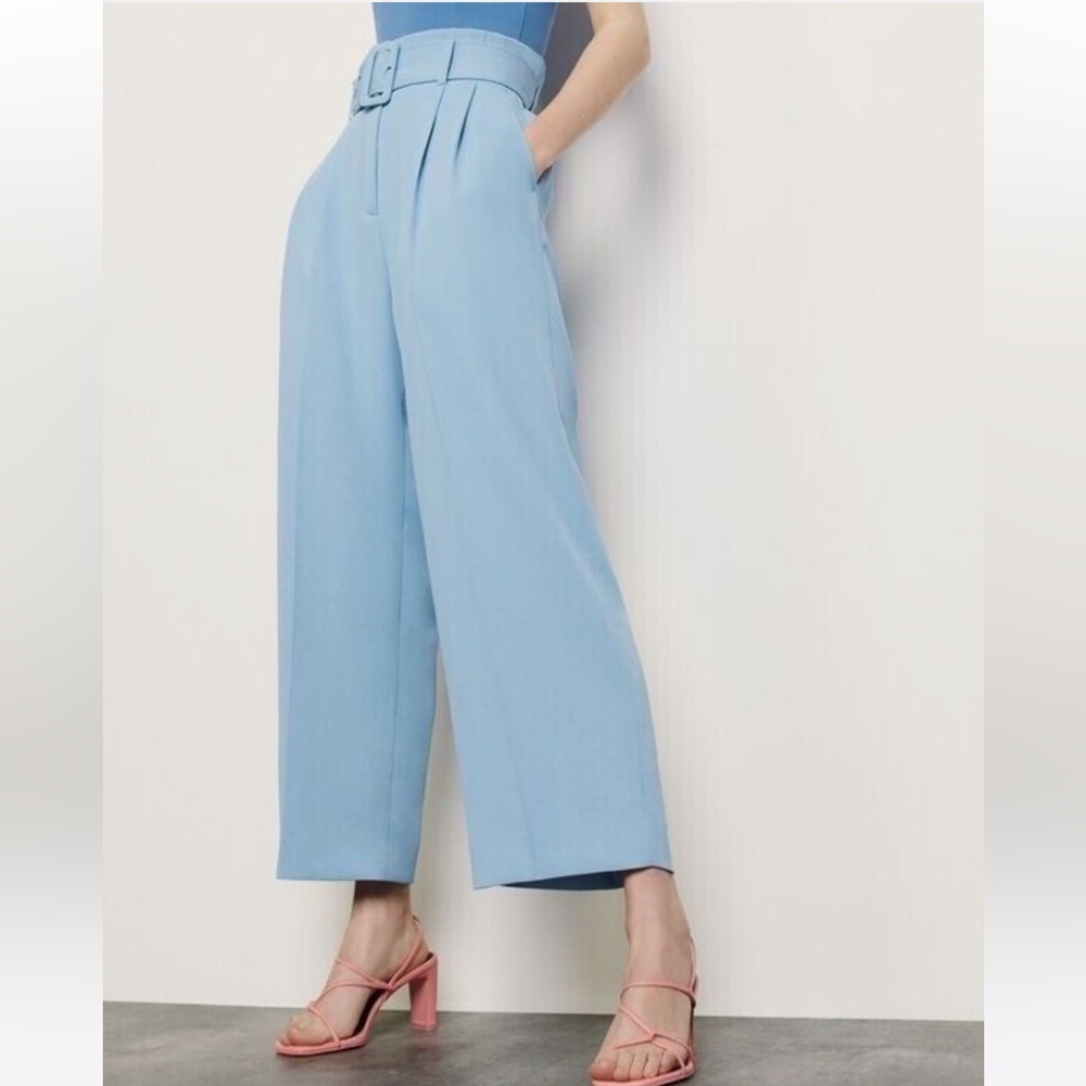 NWOT Sandro Paris High-Rise, Wide-Leg Trousers in Bleu Ciel/ Size FR 40/ US 8